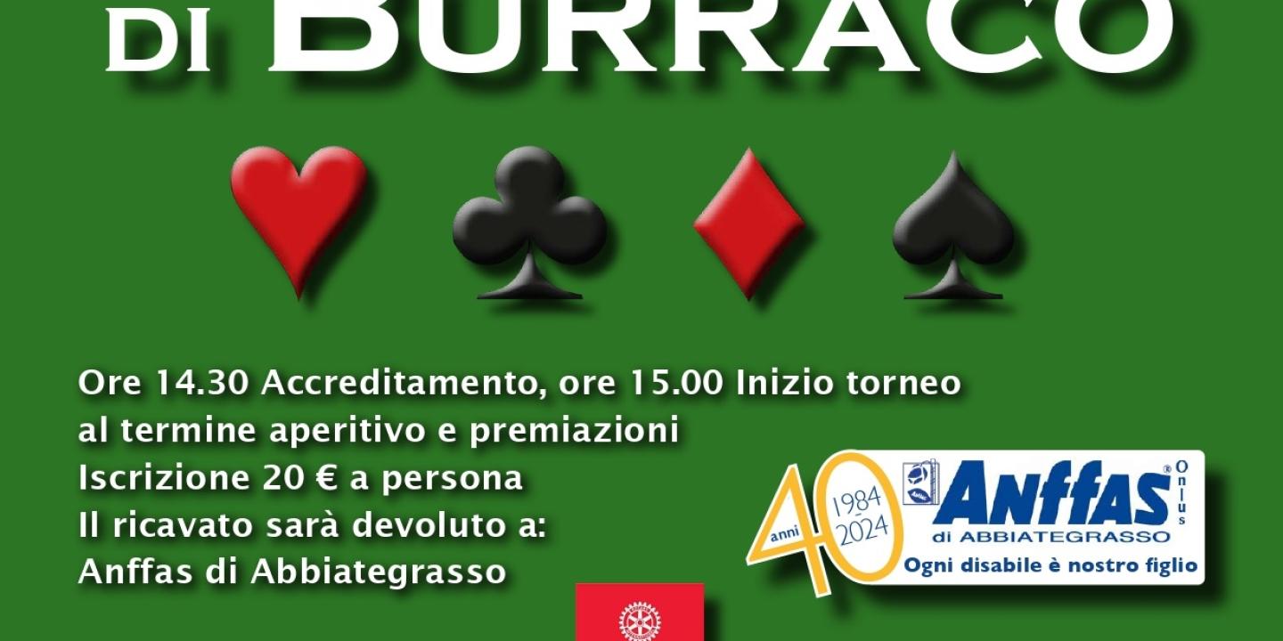 Eventi in Abbitegrasso: Torneo solidale di Burraco Pro Anfass