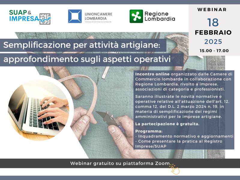 Semplificazione per attività artigiane: approfondimento sugli aspetti operativi